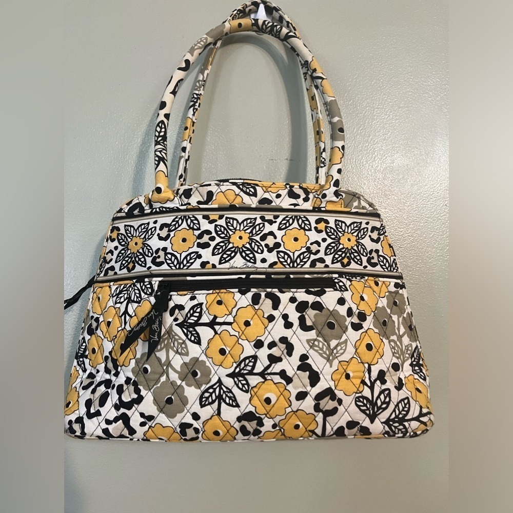 Vera Bradley Go Wild Leopard Yellow Tote Shoulder Bag Purse New